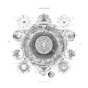 A celestial map of the night sky with constellations representing the client's zodiac sign tattoo design idea