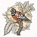 tree, ladybug, turkey tattoo design idea