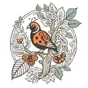 tree, ladybug, turkey tattoo design idea