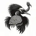 crane casque spartiate tattoo design idea