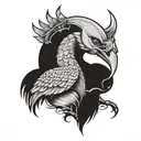 crane casque spartiate tattoo design idea