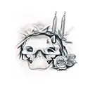 Dead fortune with blindfolded eyes tattoo design idea