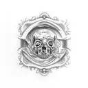 Dead fortune with blindfolded eyes tattoo design idea