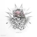 Dead fortune with blindfolded eyes tattoo design idea