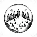 snow globe crystal ball tattoo design idea