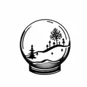 snow globe crystal ball tattoo design idea
