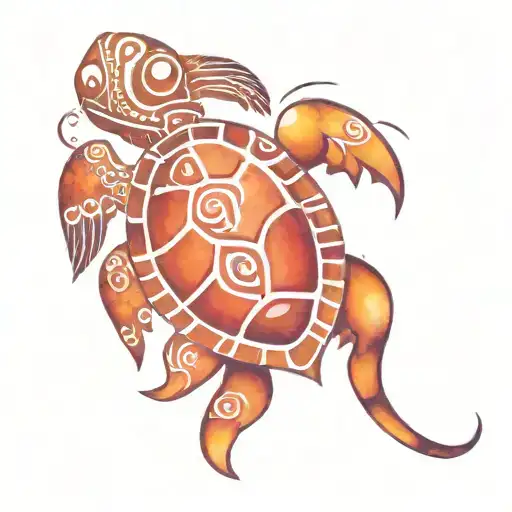 maori turtle with firstname Tom  tattoo design idea