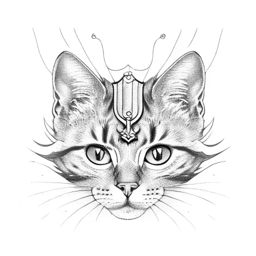 cat get gold snitch tattoo design idea