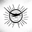 phoenix, moon, sun, sword, crown tattoo design idea