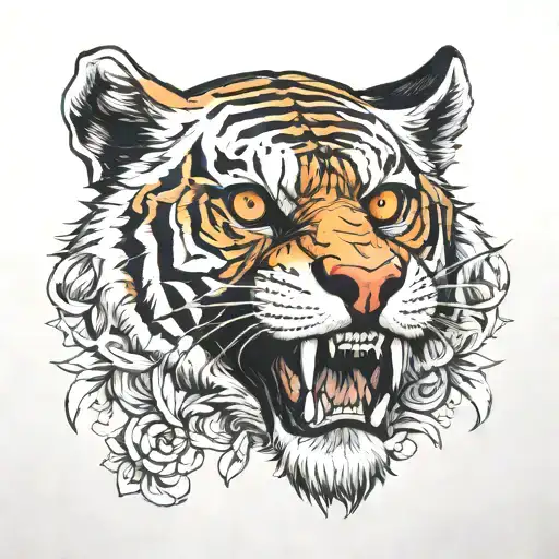illuminati tiger skull tattoo design idea