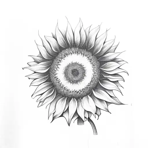sunflower with MB as stem tattoo design idea