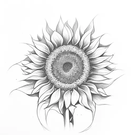 sunflower with MB as stem tattoo design idea