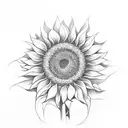 sunflower with MB as stem tattoo design idea