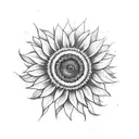 sunflower with MB as stem tattoo design idea