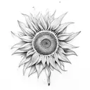 sunflower with MB as stem tattoo design idea