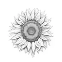sunflower with MB as initials tattoo design idea