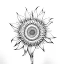 sunflower with MB as initials tattoo design idea
