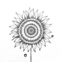 sunflower with MB as stem tattoo design idea