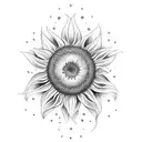 sunflower with MB as stem tattoo design idea