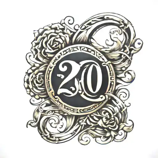 Roman numbers 20 infinity 20  tattoo design idea