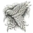 Wings end tattoo design idea