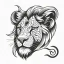 lion head with date tattoo tattoo design idea