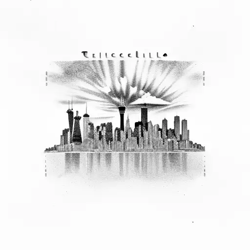 Salvador Dali Chicago skyline Utah desert Rocky mountains tattoo design idea