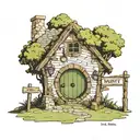 hobbit hole sign post fictional places  tattoo design idea