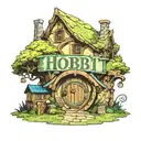 hobbit hole sign post fictional places  tattoo design idea
