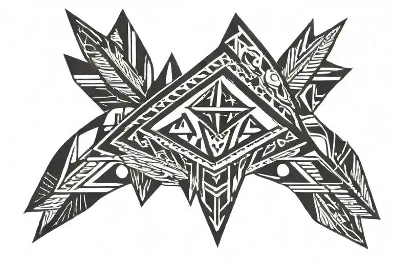 Native American arrowhead tattoo design idea