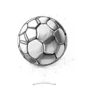 soccer ball, palm trees tattoo design idea