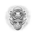 turtle dodo catrina summer tattoo design idea