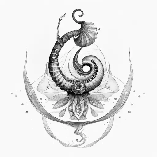 nautilus avec des fleur tattoo design idea