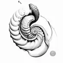 nautilus avec des fleur tattoo design idea