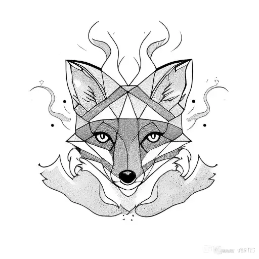 fox cigarette smoking cute tattoo design idea
