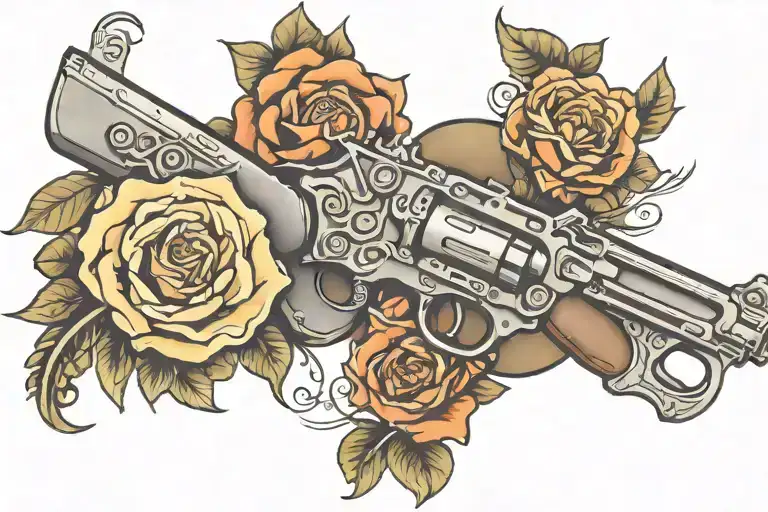 garter gun wrapped tattoo design idea