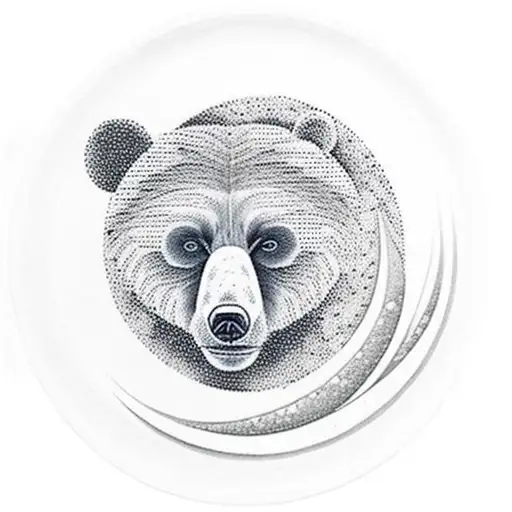 Bear, Moon, Forest, Stars, Mountains  tattoo design idea