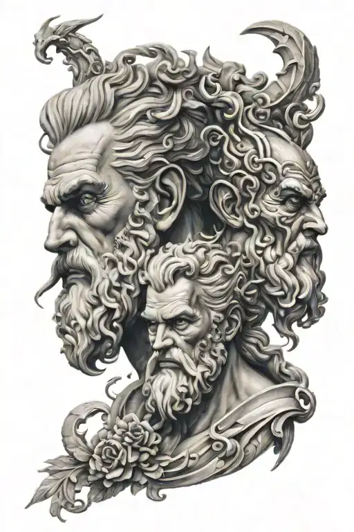 Zeus and Hades tattoo design idea