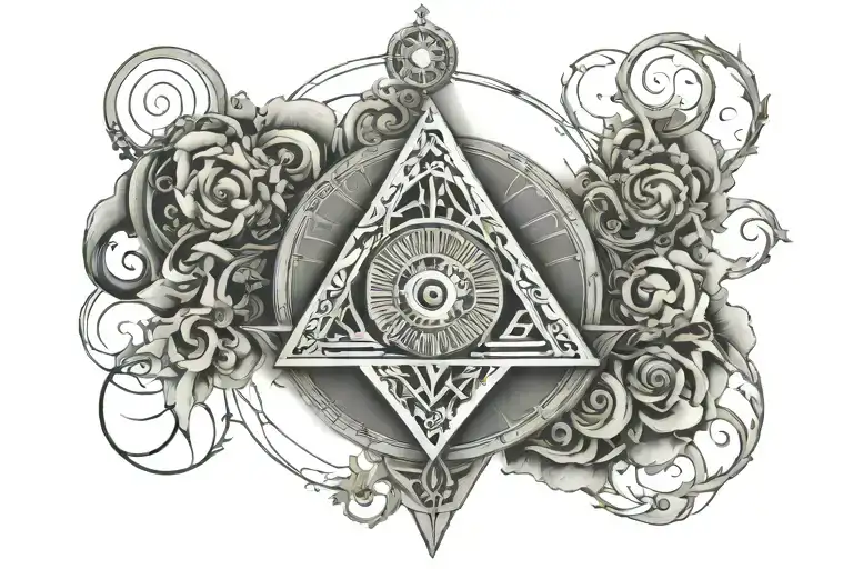 I am looking for a tattoo design that combines elements of esotericism, Gnosticism, Freemasonry, Jewish Kabbalah, Buddhism tattoo design idea