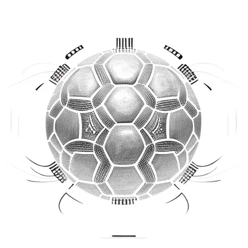 Soccer ball made of Inca symbols tattoo design idea