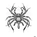 spider with snake tattoo design idea