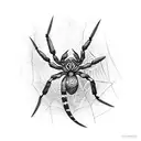 spider with snake tattoo design idea
