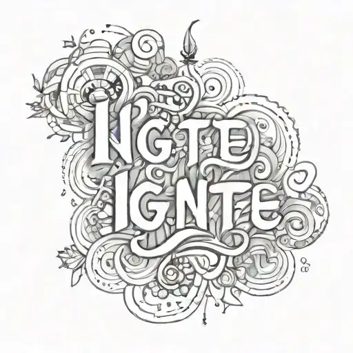 The word ignite drawn   tattoo design idea