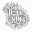 The word ignite drawn   tattoo design idea