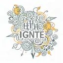 The word ignite drawn   tattoo design idea