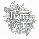The word ignite drawn   tattoo design idea