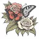 The word ignite with a zinia and butterfly emerging tattoo design idea
