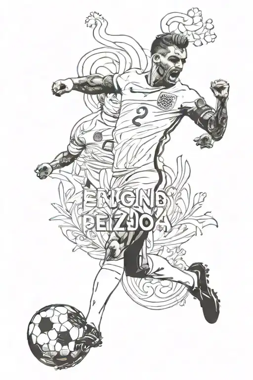 England Football team winning euros 2024 avec écris tattoo design idea