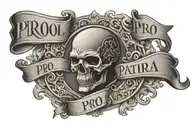 scroll saying Pro Patria Vigilans tattoo design idea