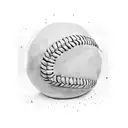 baseball with a vapor trail. Hidden in the laces are the letters CO tattoo design idea